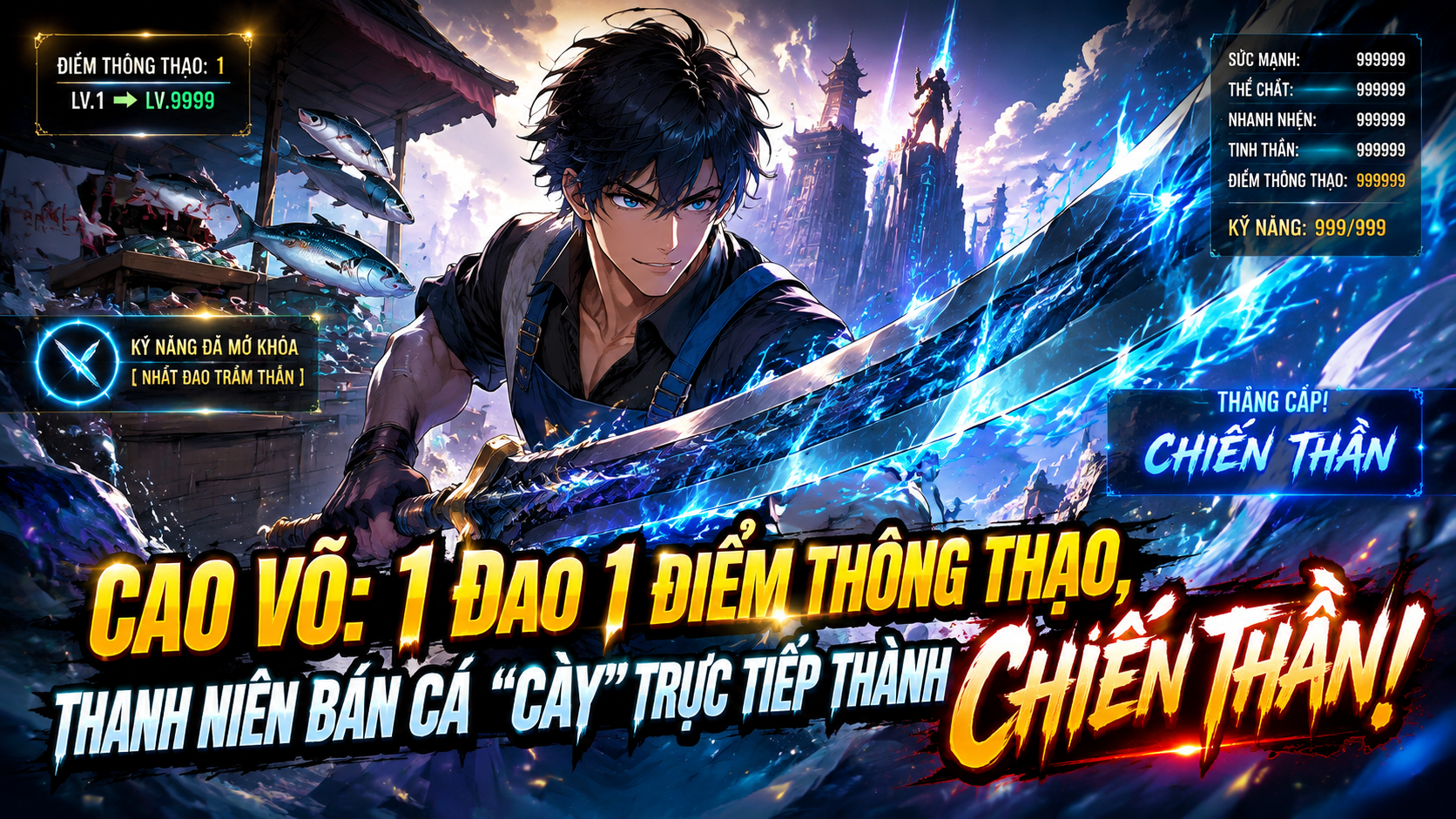 [TRỌN BỘ 1-804] Cao Võ 1 Đao 1 Điểm Thông Thạo, Thanh Niên Bán Cá Cày Trực Tiếp Thành CHIẾN THẦN!